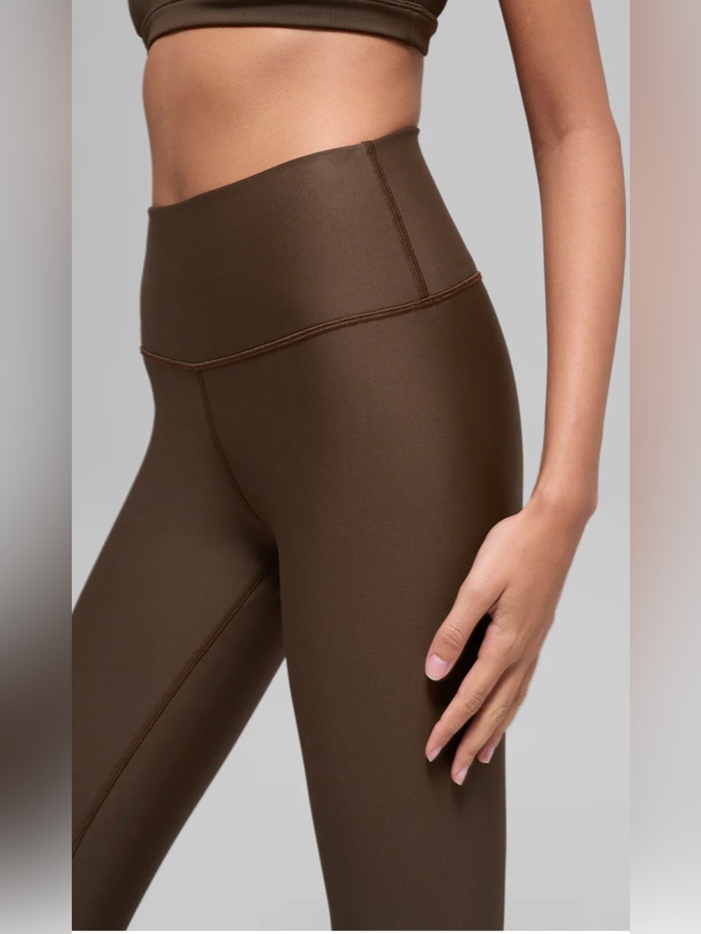Like New! Alo Yoga Airlift High Waist Winter Warm Legging/Espresso/Medium - Picture 4 of 7